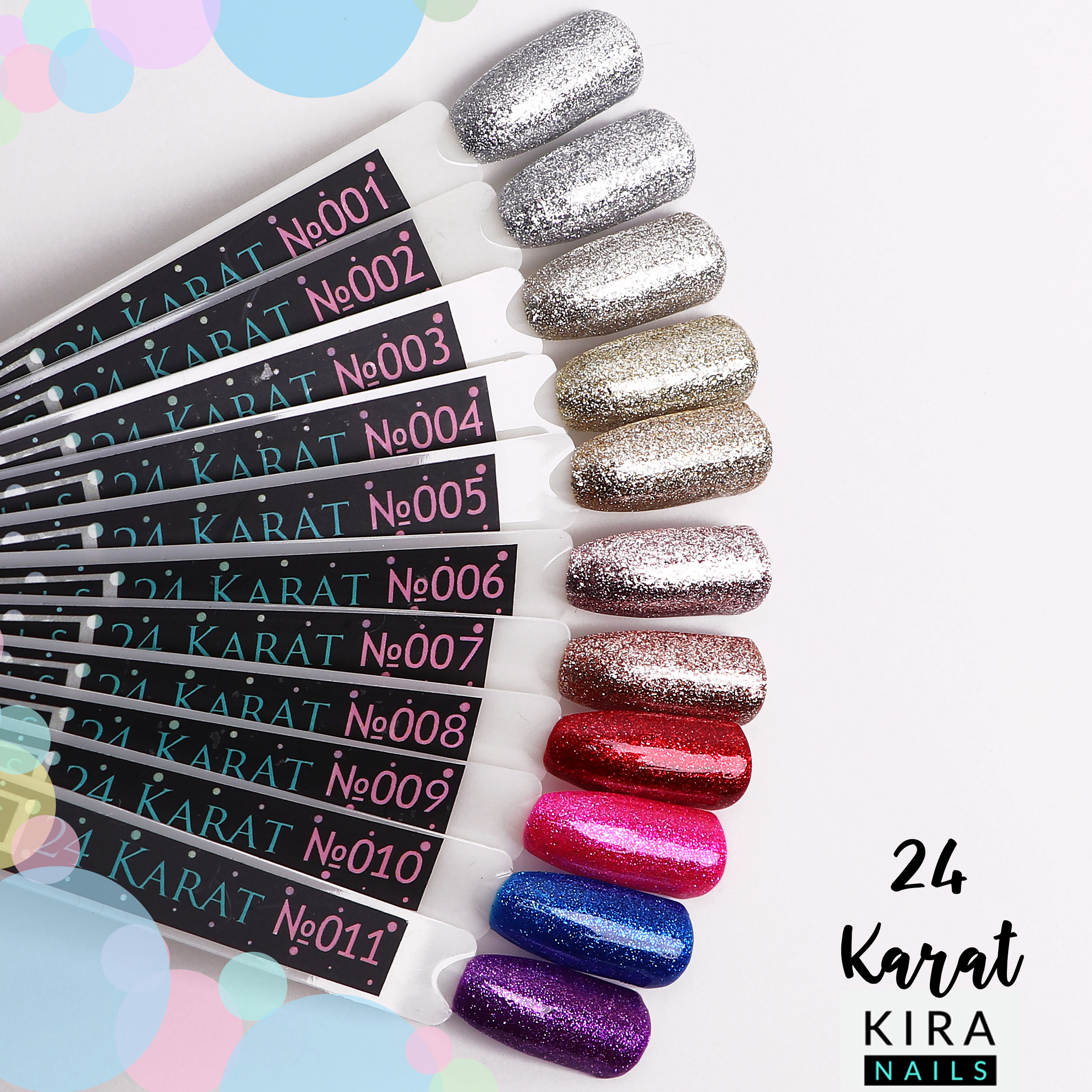 Гель-лак Kira Nails 24 Karat №002 (срібло з різнокольоровими ...